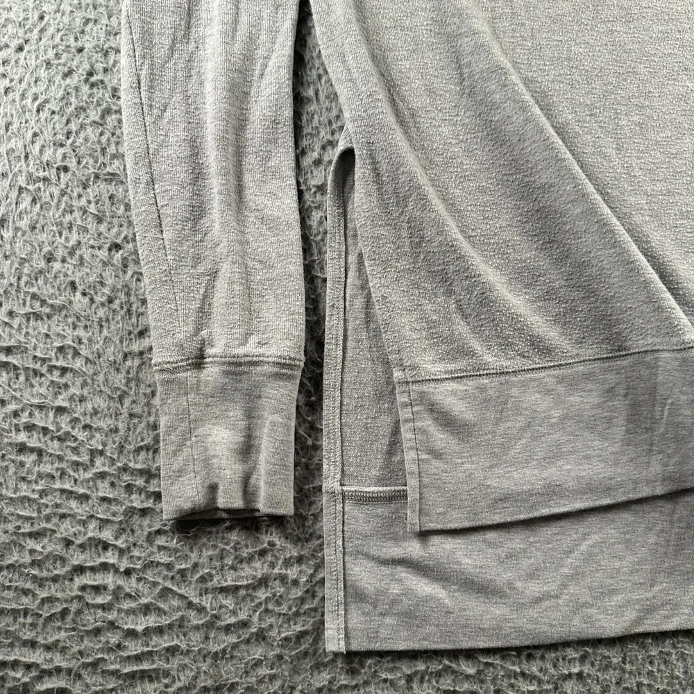 Alo Yoga Soho Top Womens‎ XS Sweatshirt Layered Hem Side Slit Gray Athleisure